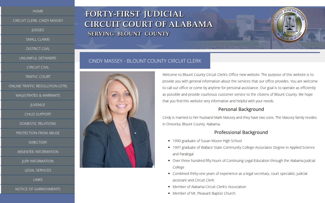 Blount County court docket Circuit Clerk profile