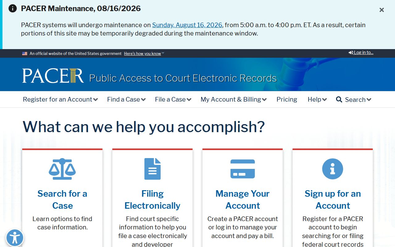 Federal court records search serving Blount County