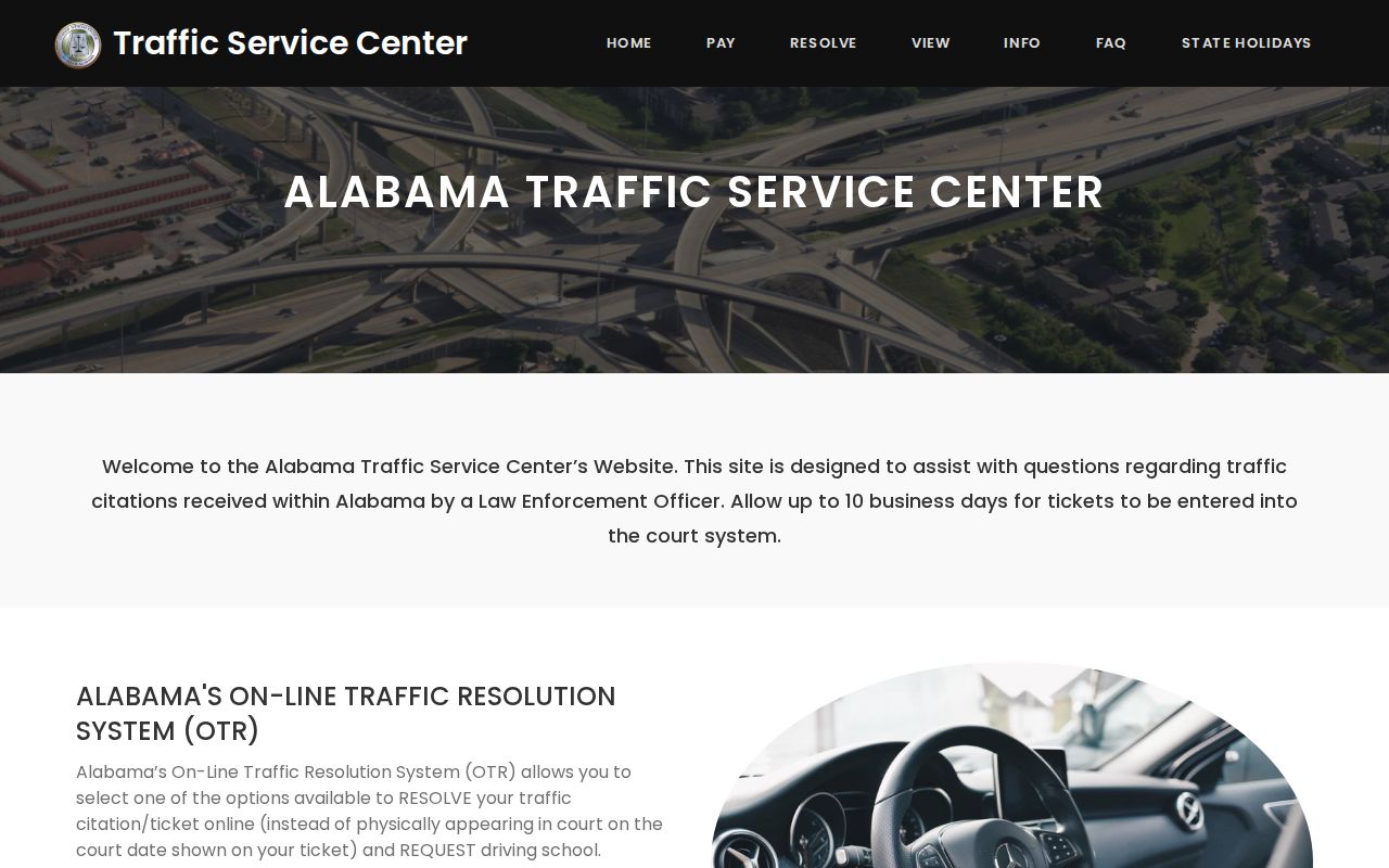 Blount County traffic court records service screen