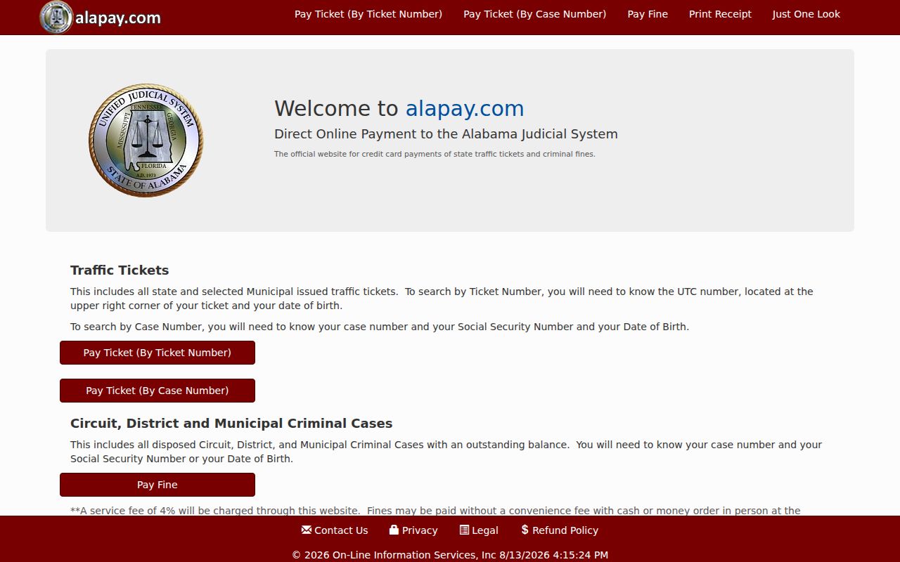 Blount County traffic court records payment portal