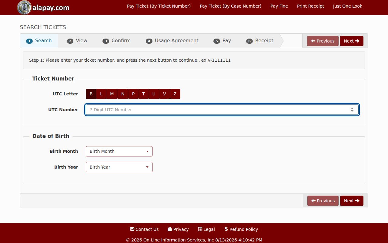 Blountsville court docket AlaPay UTC ticket search
