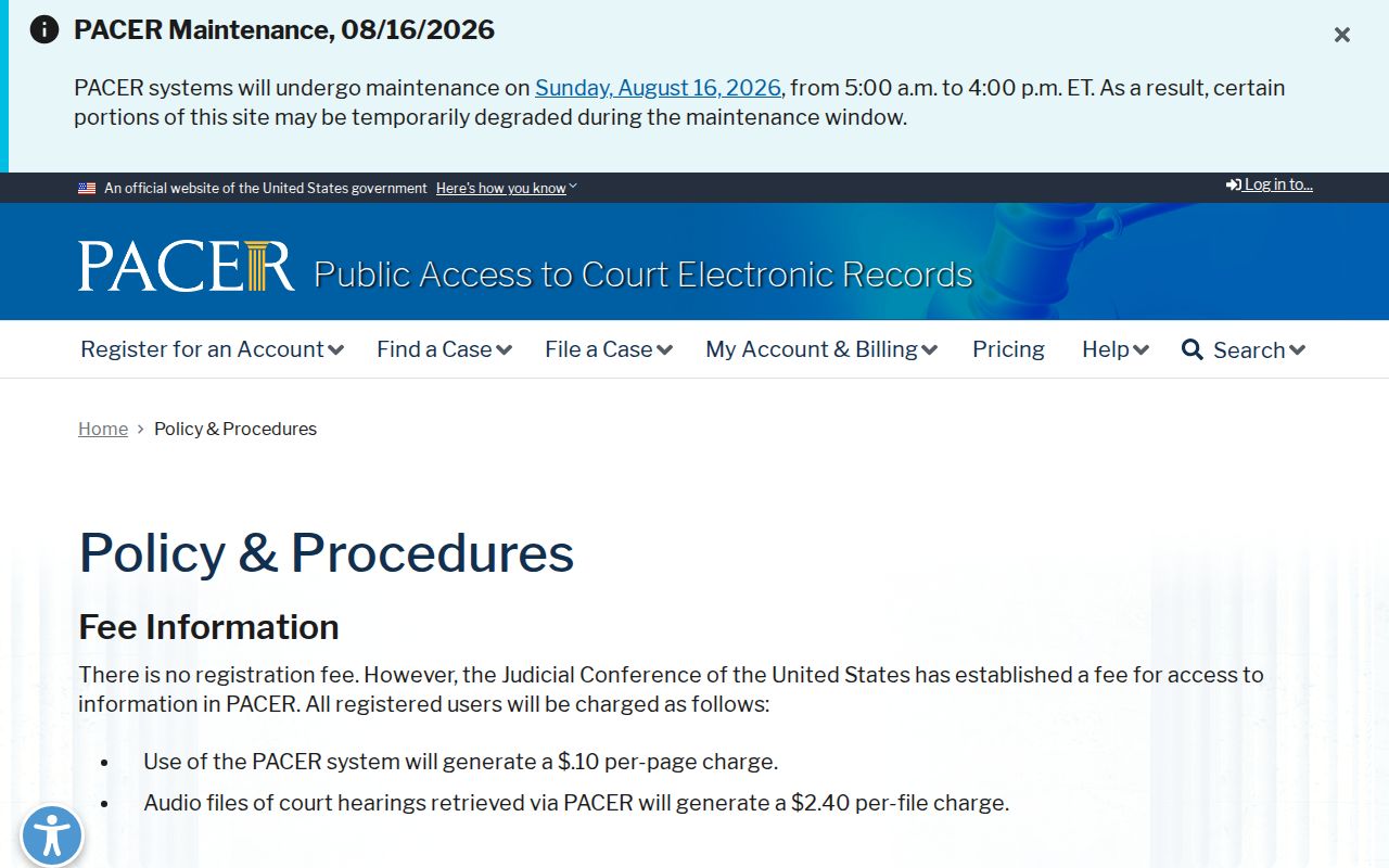 Locust Fork court docket comparison with PACER access