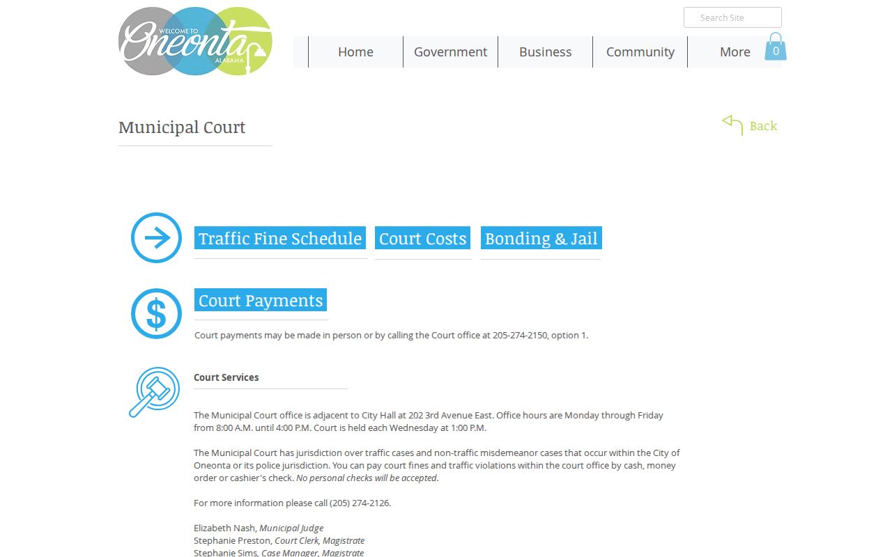 Oneonta court docket municipal court information